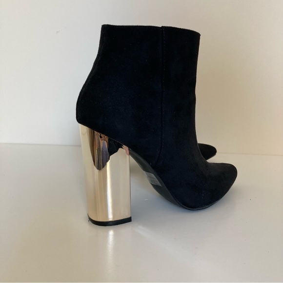 Charlotte Russe Black Velvet Mirror heel High-Heeled Booties size 6 - Picture 8 of 10